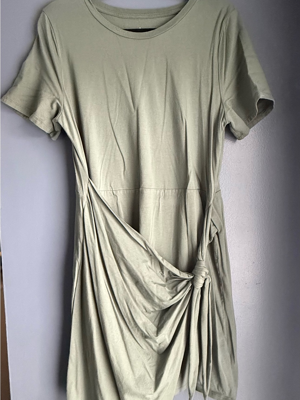 a new day Sage Green Short Sleeve Knot-Detail Tunic